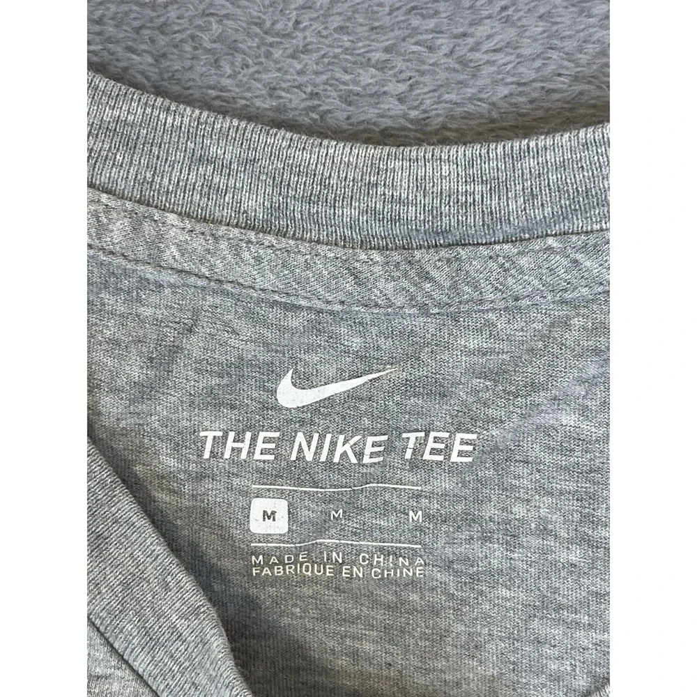 Nike Sportswear Shirt Mens Medium Gray Blank Logo Crew Neck Short Sleeve‎ Tee